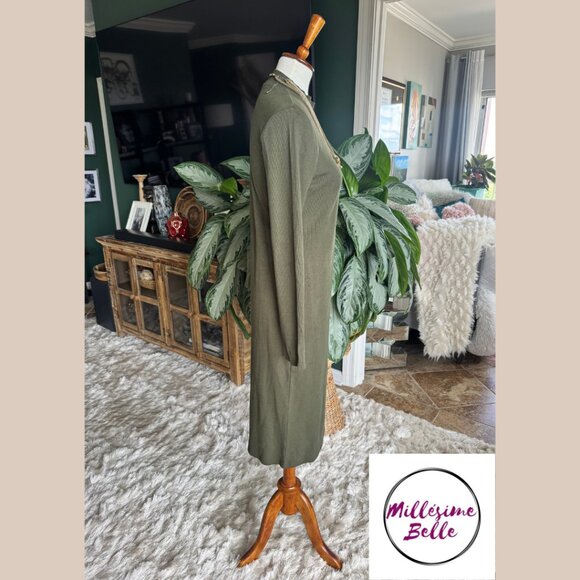 Catherine Olive Green Fitted Dress - Picture 6 of 9